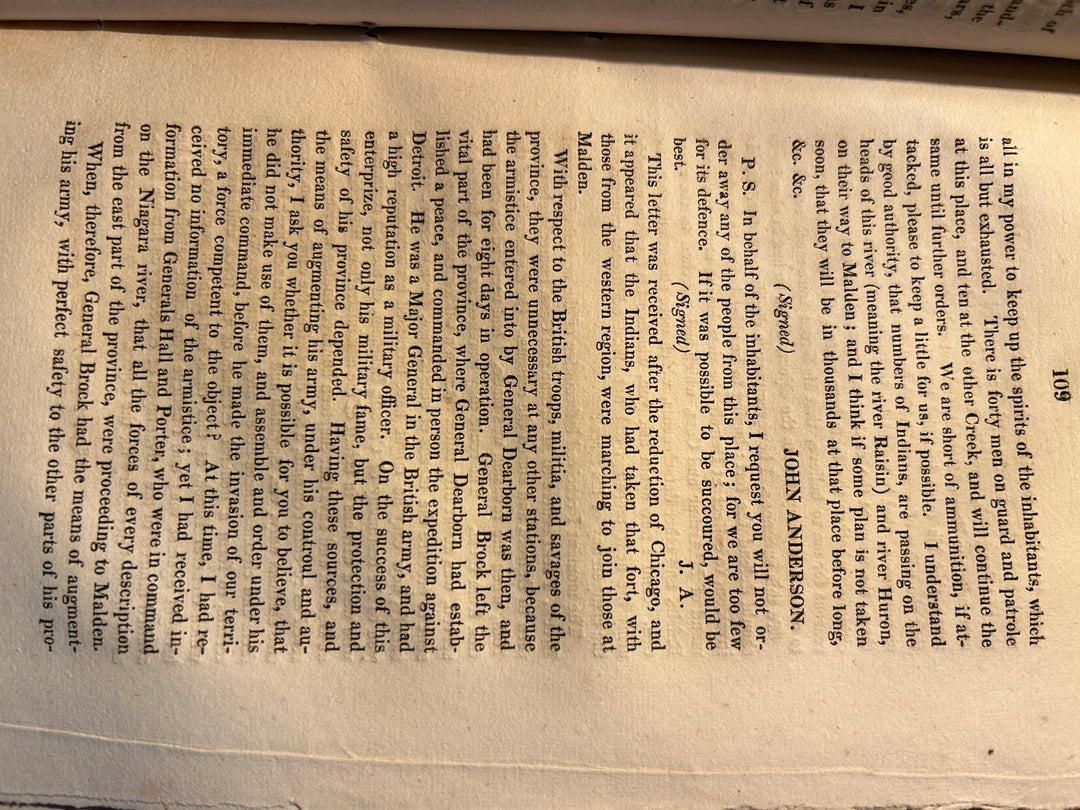 General William Hull's Memoirs or The Campaign or The North Western Army 1812, Published 1824