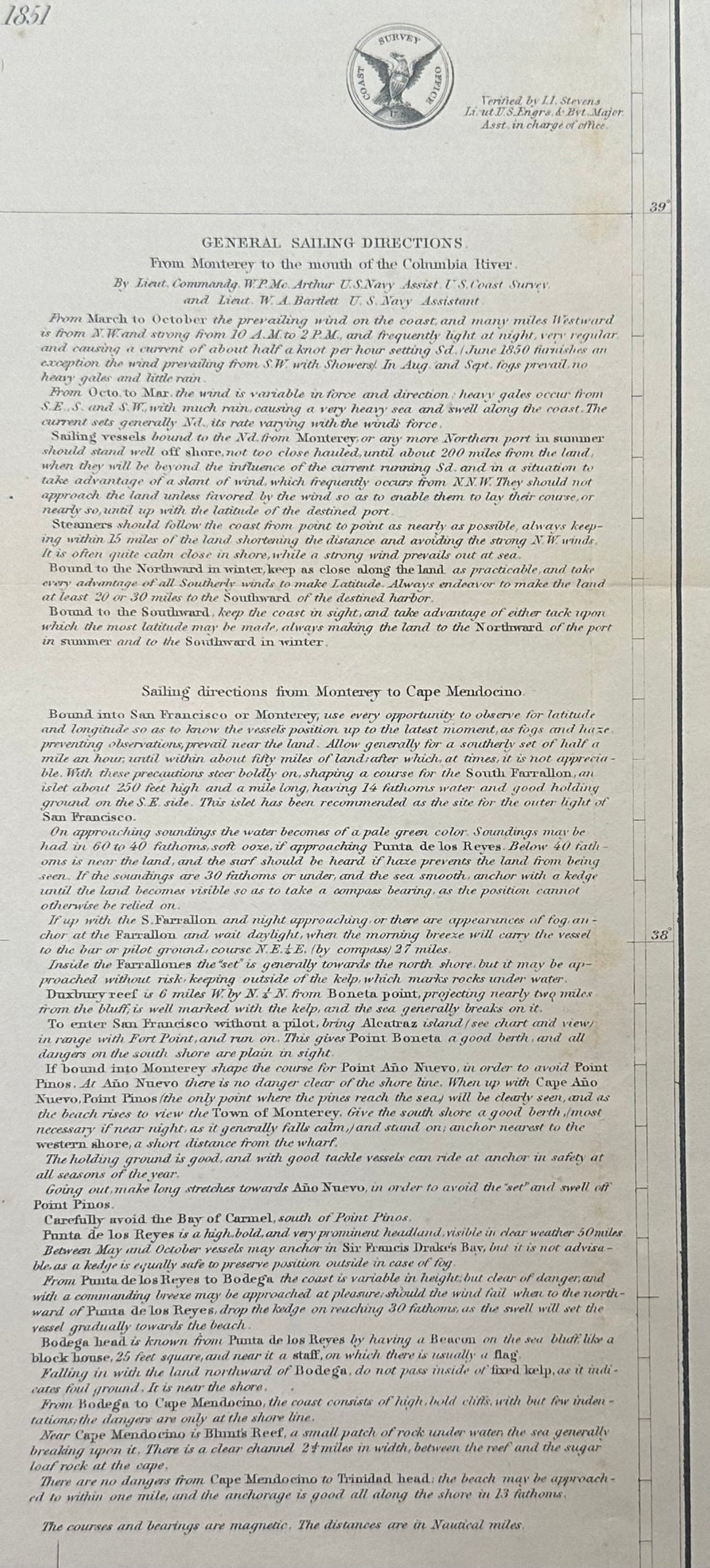 Reconnaissance of the Western Coast of the U.S. Sheet No. 1, 1851 U.S. Coast Survey
