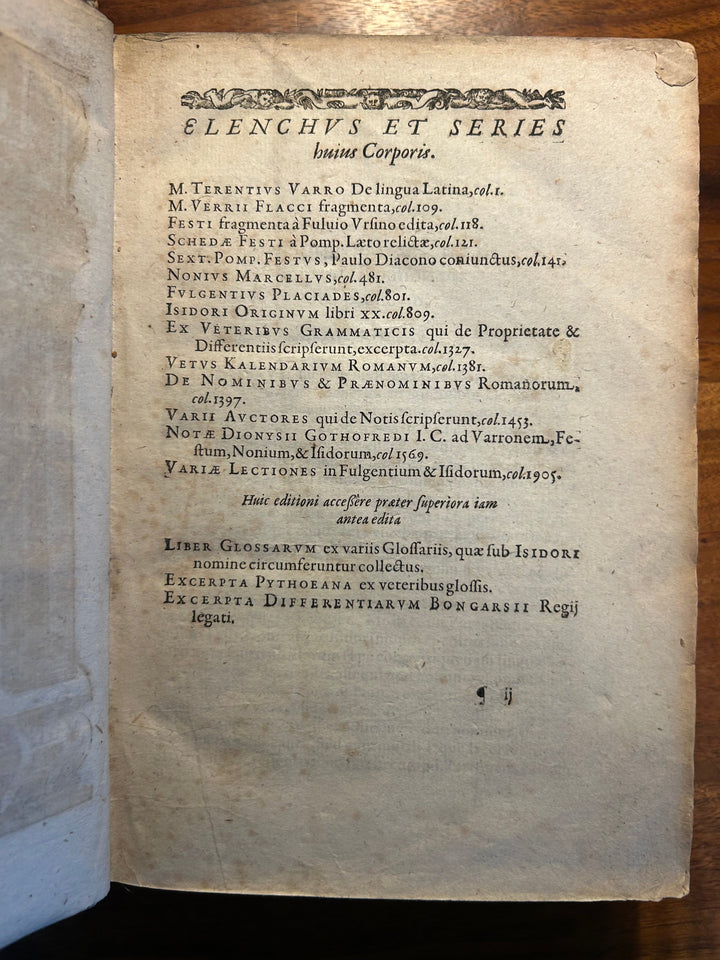 Auctores Latinae Linguae in Unum Redacti Corpus (Latin Authors Reduced to One Body) edited by Dionysius Gothofredus 1622