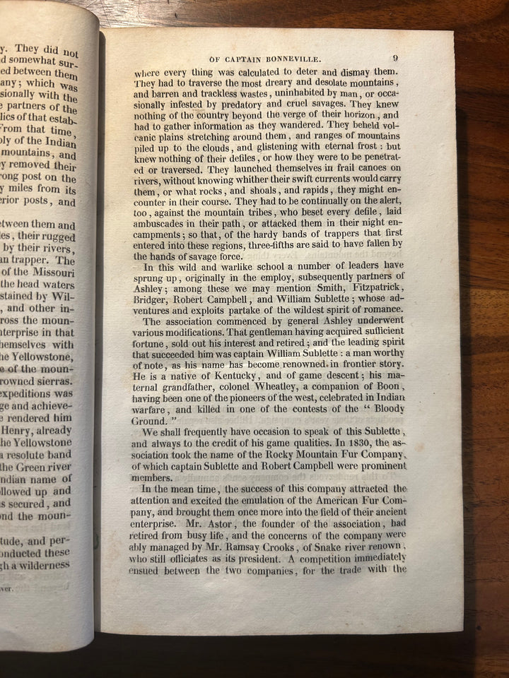 Adventures of Captain Bonneville or Scenes beyond the Mountains of the Far West by Washington Irving 1837