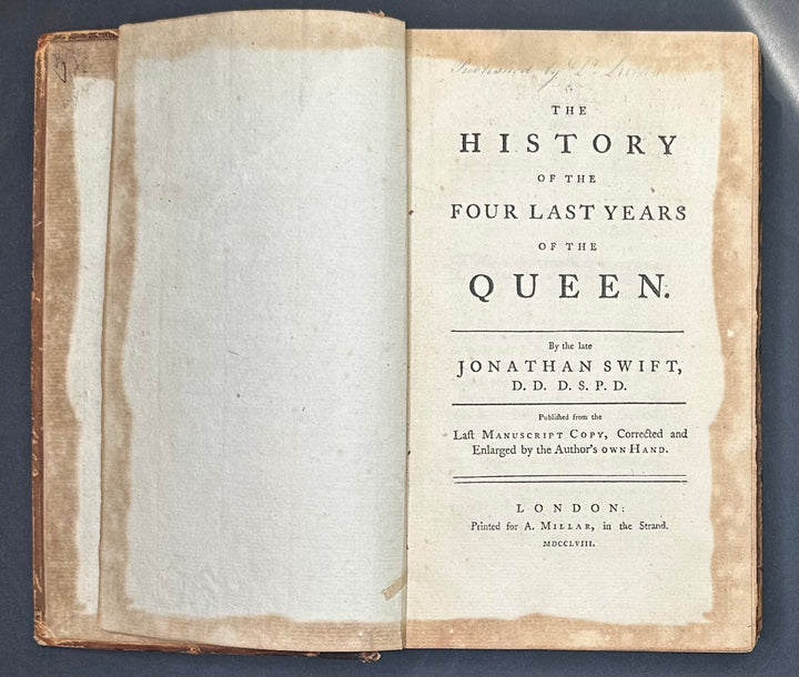 The History of The Four Last Years of the Queen By Jonathan Swift 1758