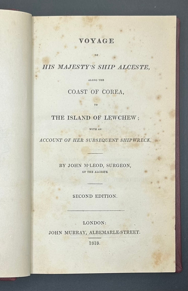 Voyage of His Majesty’s Ship Alceste By John M’Leod 1818 Second Edition