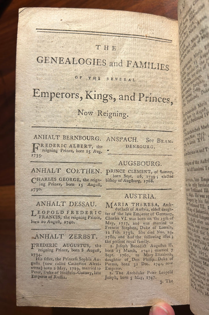 The Modern Gazetteer: Or A Short View of the Several Nations of the World. Absolutely necessary for the rendering of Public News and other Historical Occurences, intelligible and entertaining by Salmon Thomas 1782 Tenth Edition