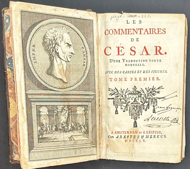 Caesar's Commentaries by Julius Caesar 1755 French Translation 1st. Vol.