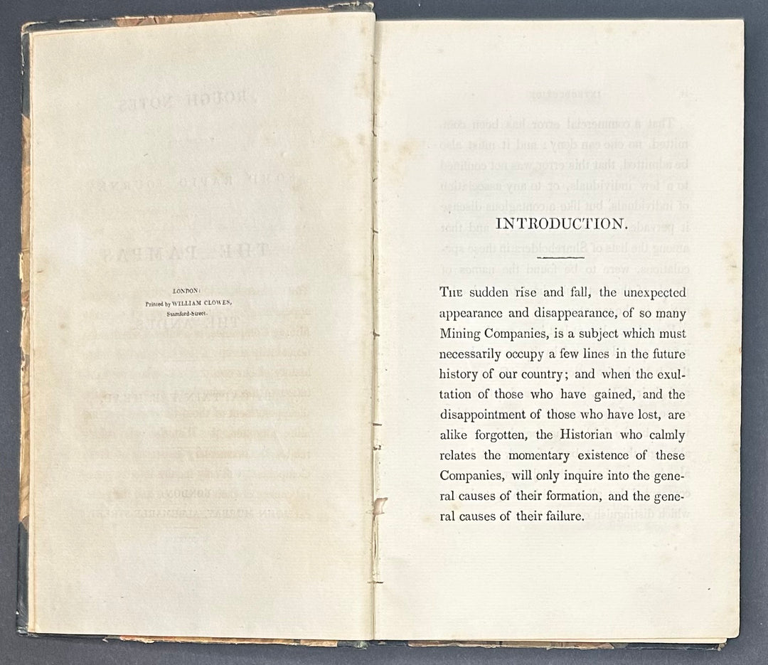 Rough Notes Taken During Some Rapid Journeys Across The Pampas and Among The Andes by Cap. Francis Bond Head 1826