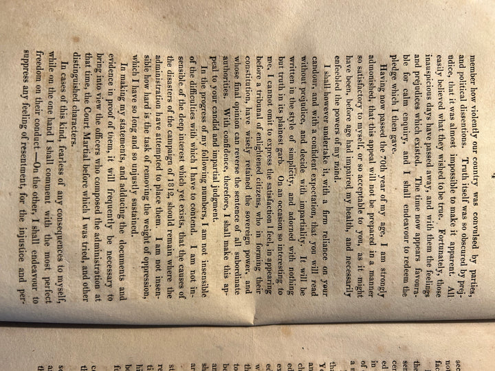General William Hull's Memoirs or The Campaign or The North Western Army 1812, Published 1824