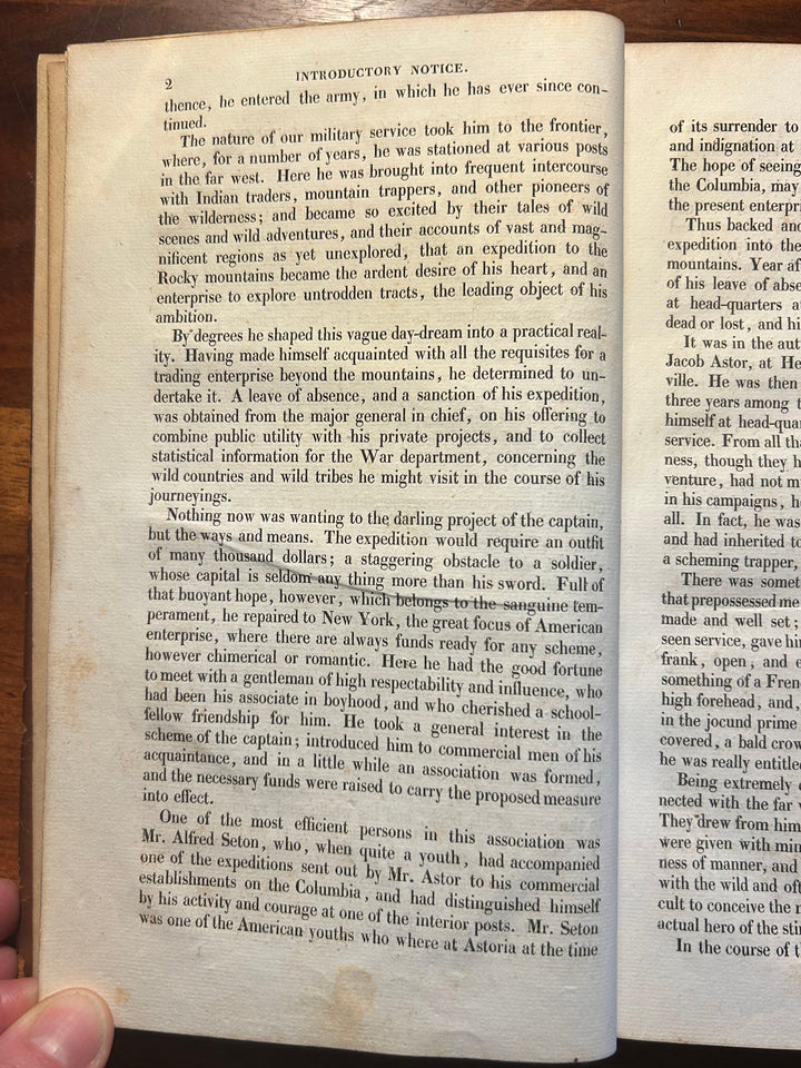 Adventures of Captain Bonneville or Scenes beyond the Mountains of the Far West by Washington Irving 1837