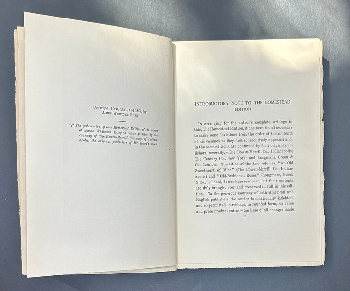 The Works Of James Whitcomb Riley Vol. 1 Homestead Edition 1903