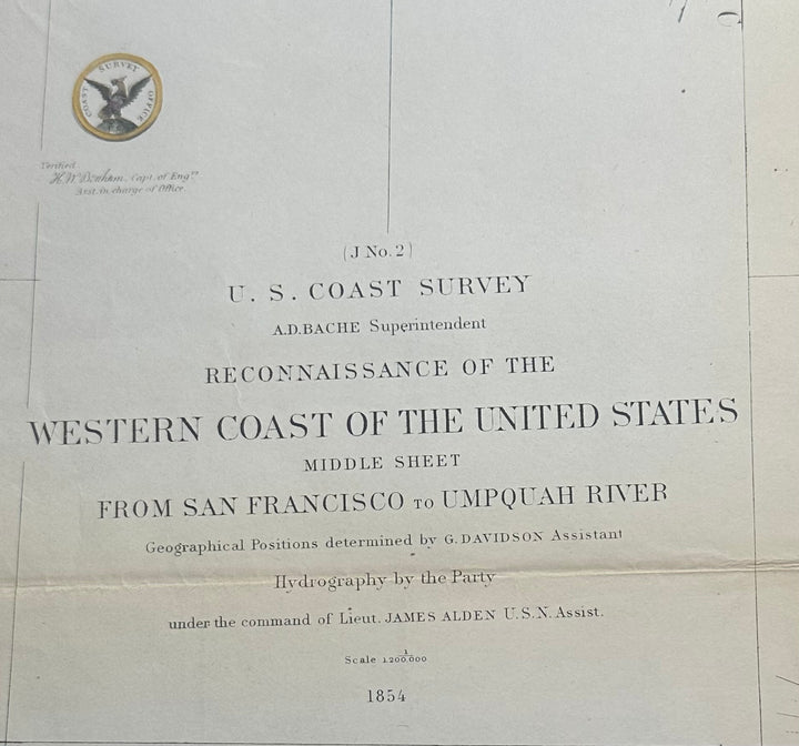 Reconnaissance of the Western Coast of the U.S. 1854 U.S. Coast Survey
