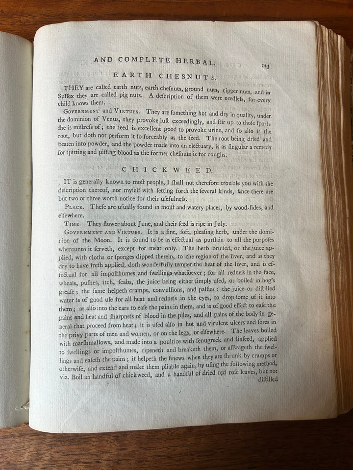 Culpepper's English Physician; and Complete Herbal By E. Sibly, Printed in London 1789