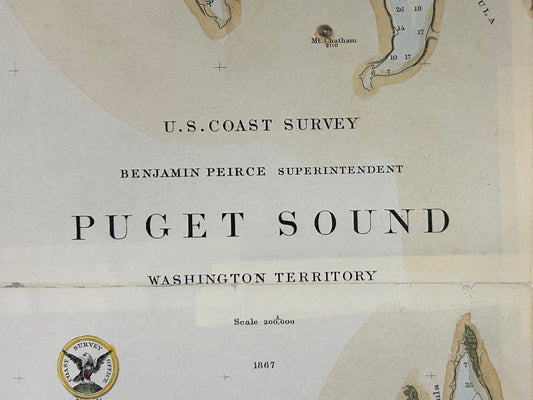 Puget Sound U.S. Coast Survey Maritime Map, 1867