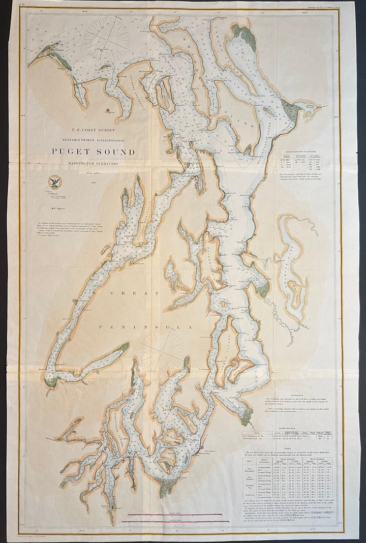 Puget Sound U.S. Coast Survey Maritime Map, 1867